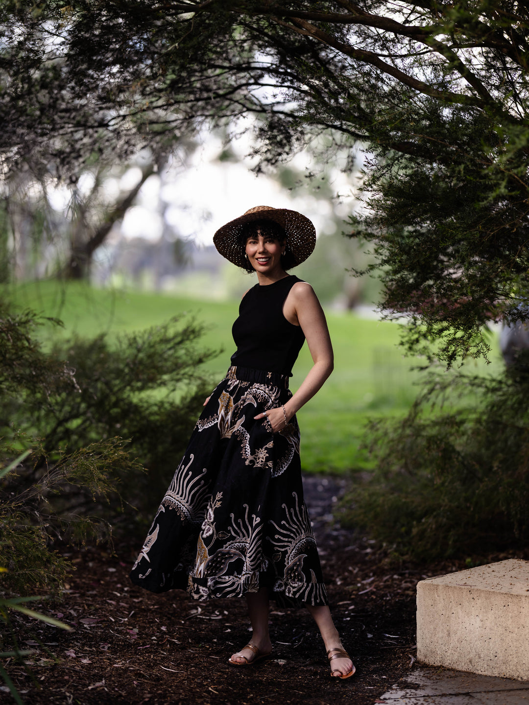 Aisha Batik Maxi Skirt - Rinjani Print