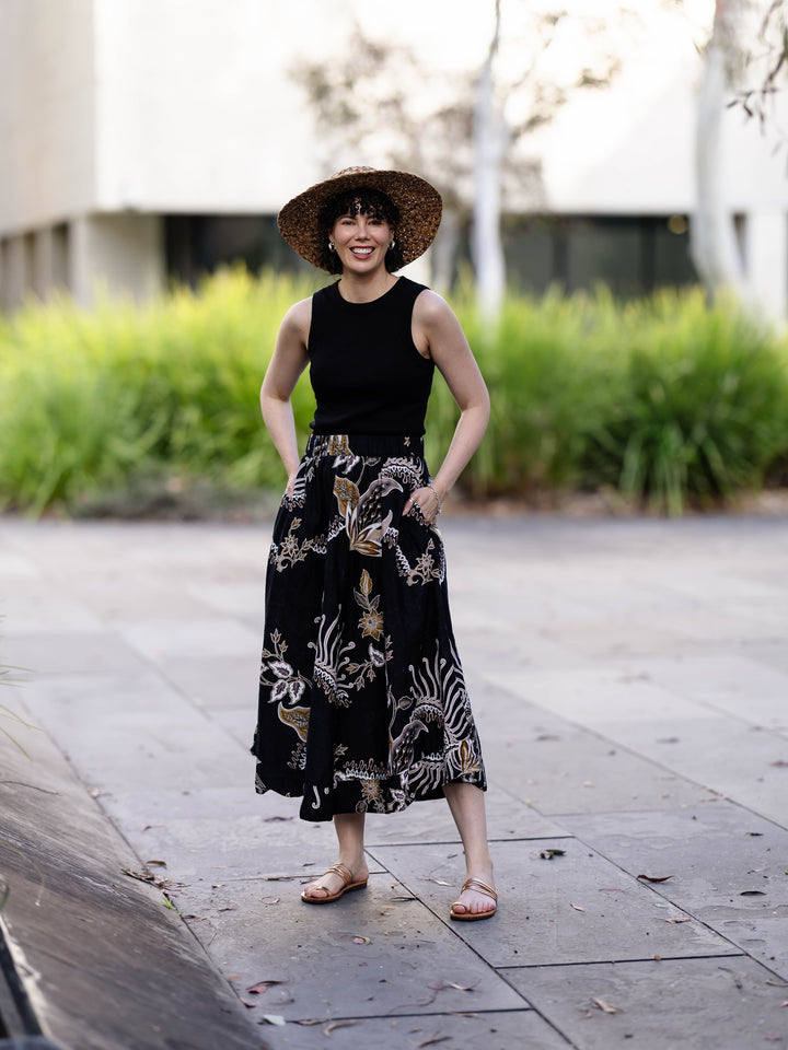 Aisha Batik Maxi Skirt - Rinjani Print