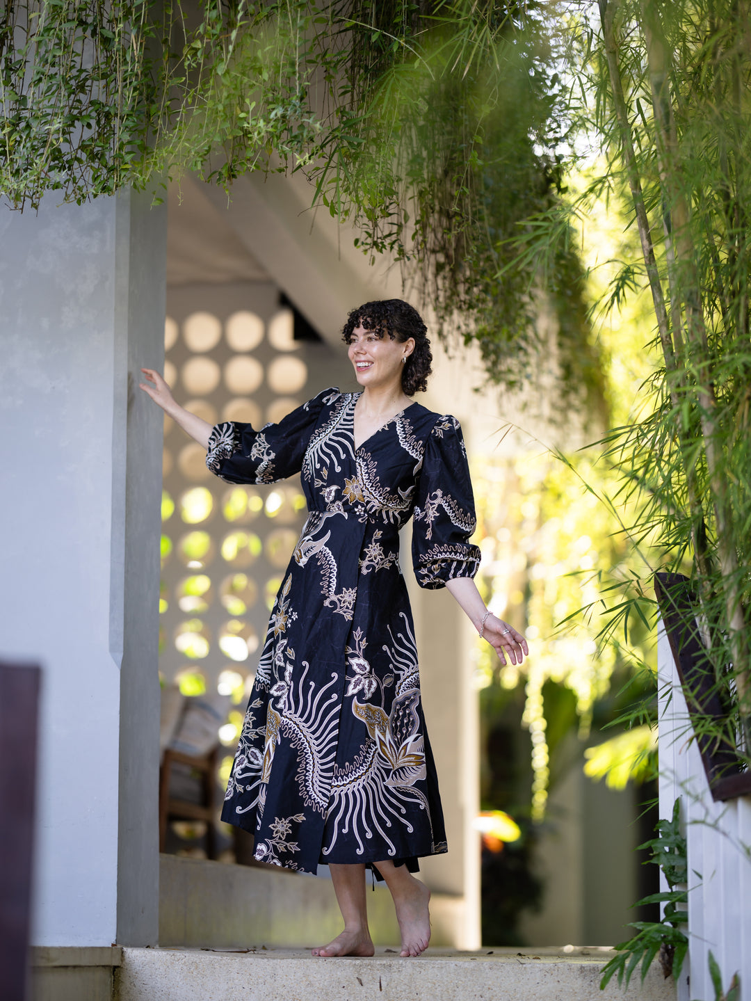 Amrita Batik Maxi Wrap Dress - Rinjani Print