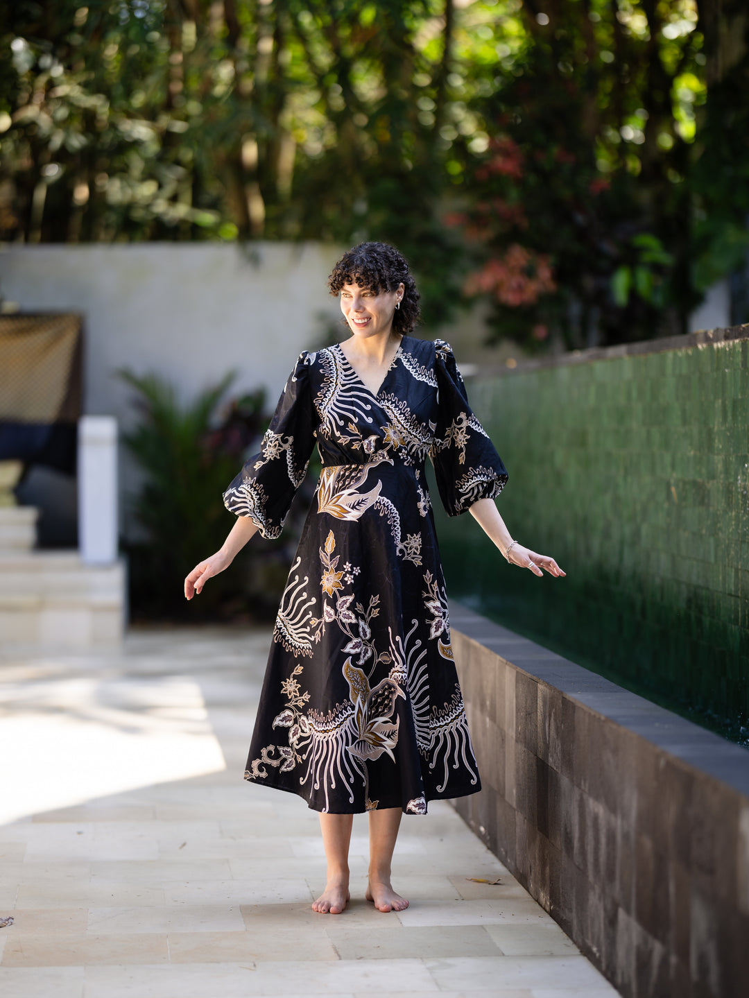 Amrita Batik Maxi Wrap Dress - Rinjani Print