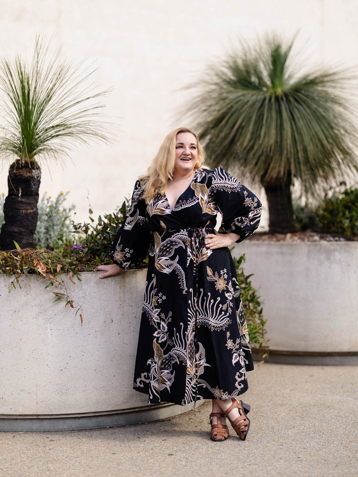 Amrita Batik Maxi Wrap Dress - Rinjani Print