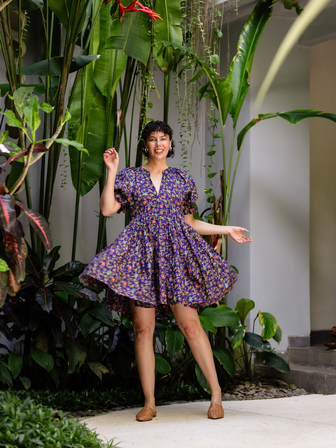 Henni Batik Mini Dress - Tamblingan Print