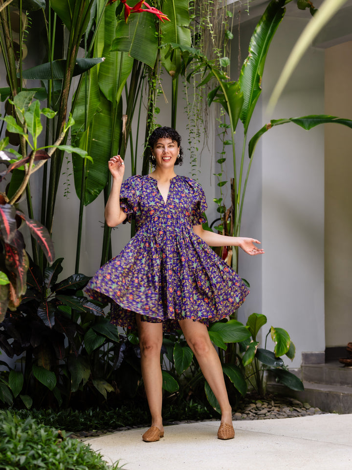 Henni Batik Mini Dress - Tamblingan Print