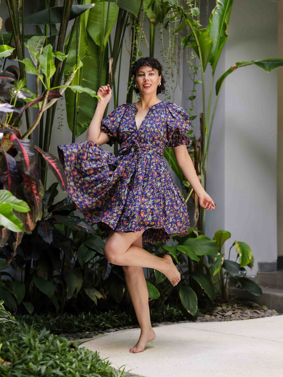 Henni Batik Mini Dress - Tamblingan Print