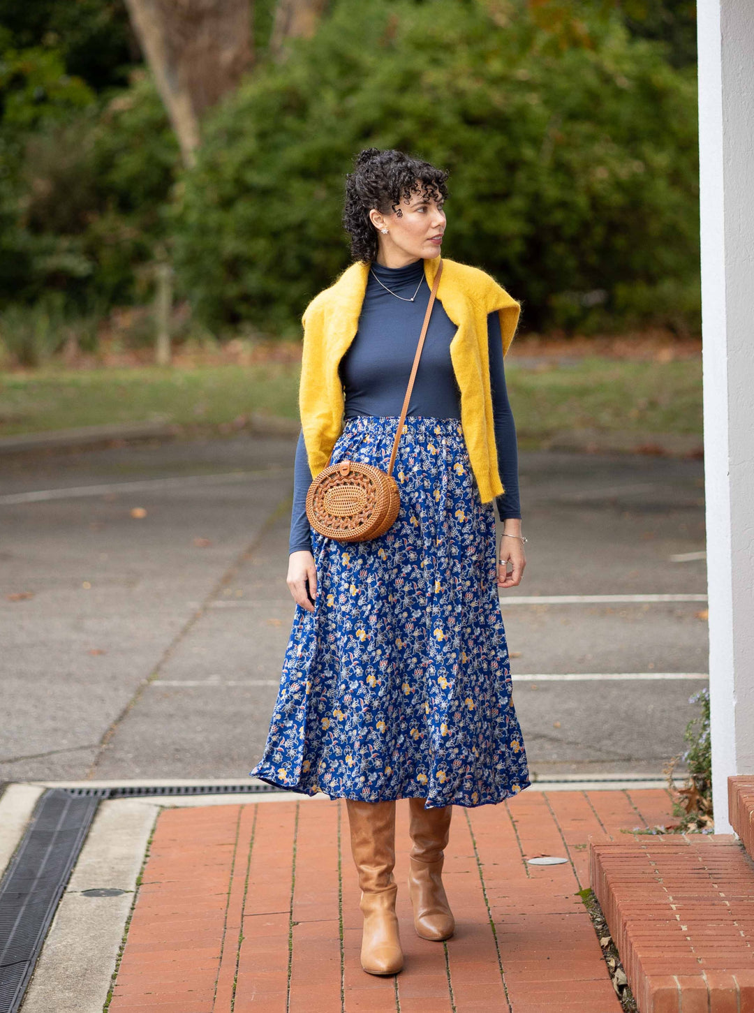 Diah Batik Midi Skirt - Lempuyang Print