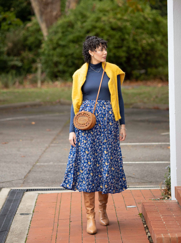 Diah Batik Midi Skirt - Lempuyang Print