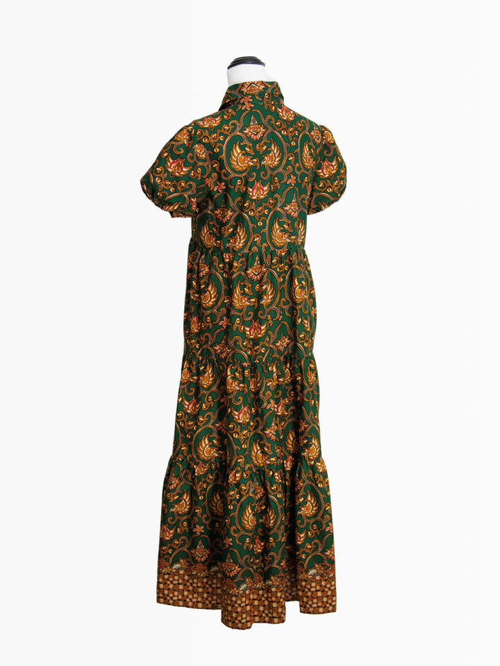 Batik Midi Dress Aulia back view