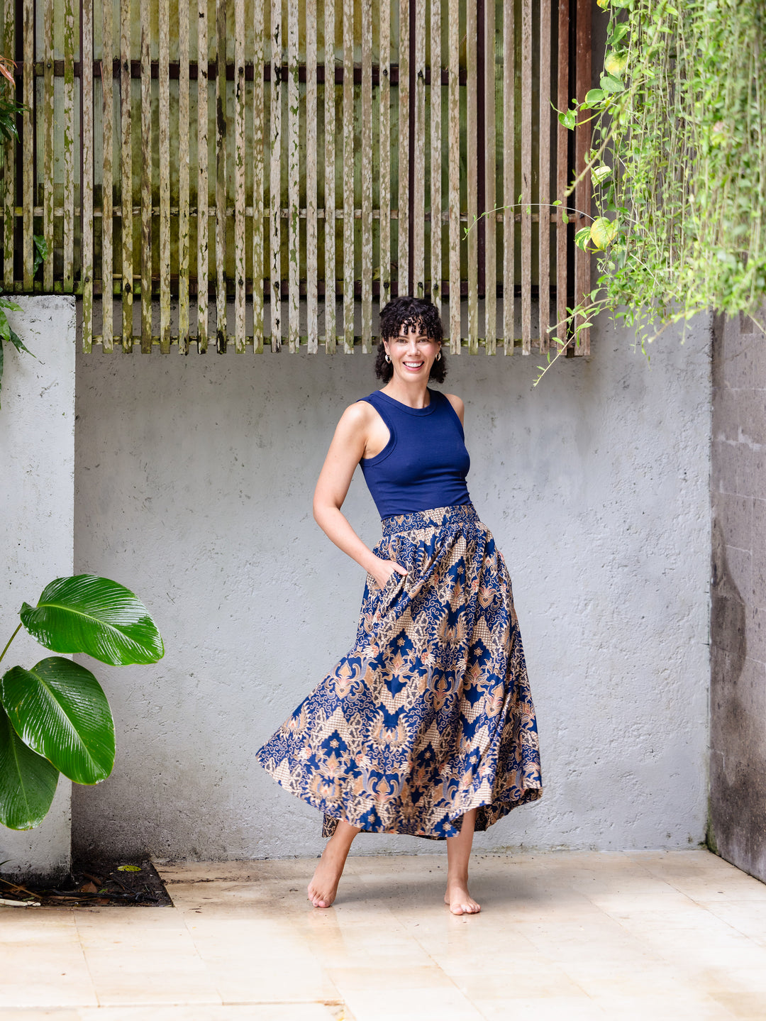 Aisha Batik Maxi Skirt - Galunggung Print