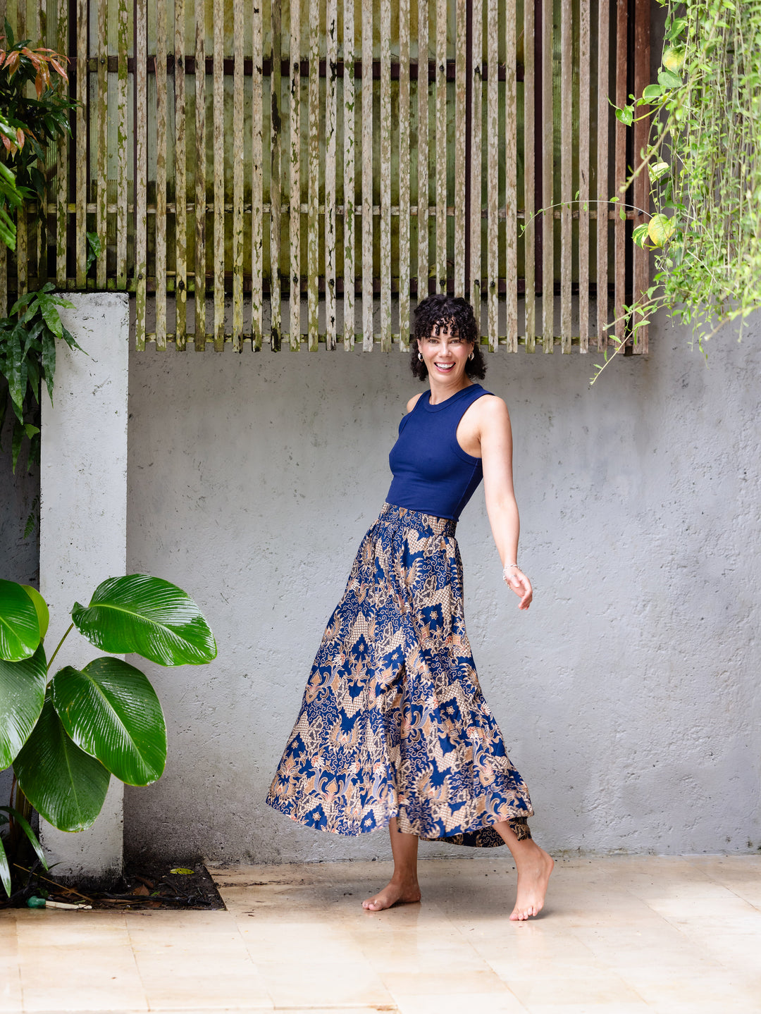 Aisha Batik Maxi Skirt - Galunggung Print