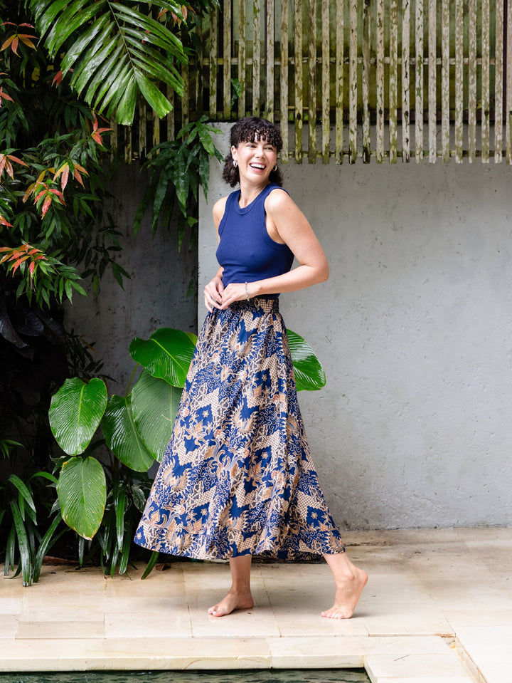 Aisha Batik Maxi Skirt - Galunggung Print