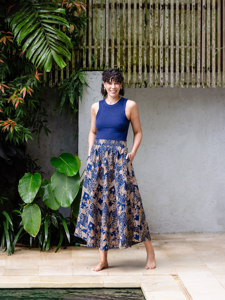 Aisha Batik Maxi Skirt - Galunggung Print