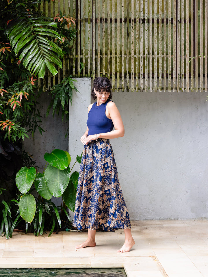 Aisha Batik Maxi Skirt - Galunggung Print